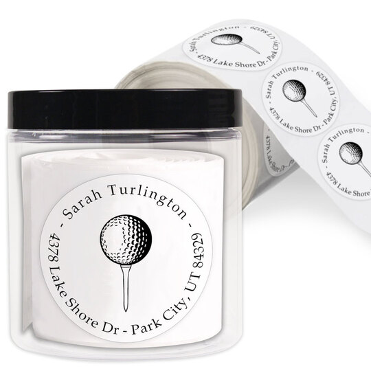 Golf Tee Round Address Labels